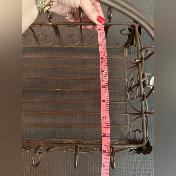 Southern Living at Home Bronzed Wrought Iron Raised Decorative Caddy/Basket - Picture 9 of 13